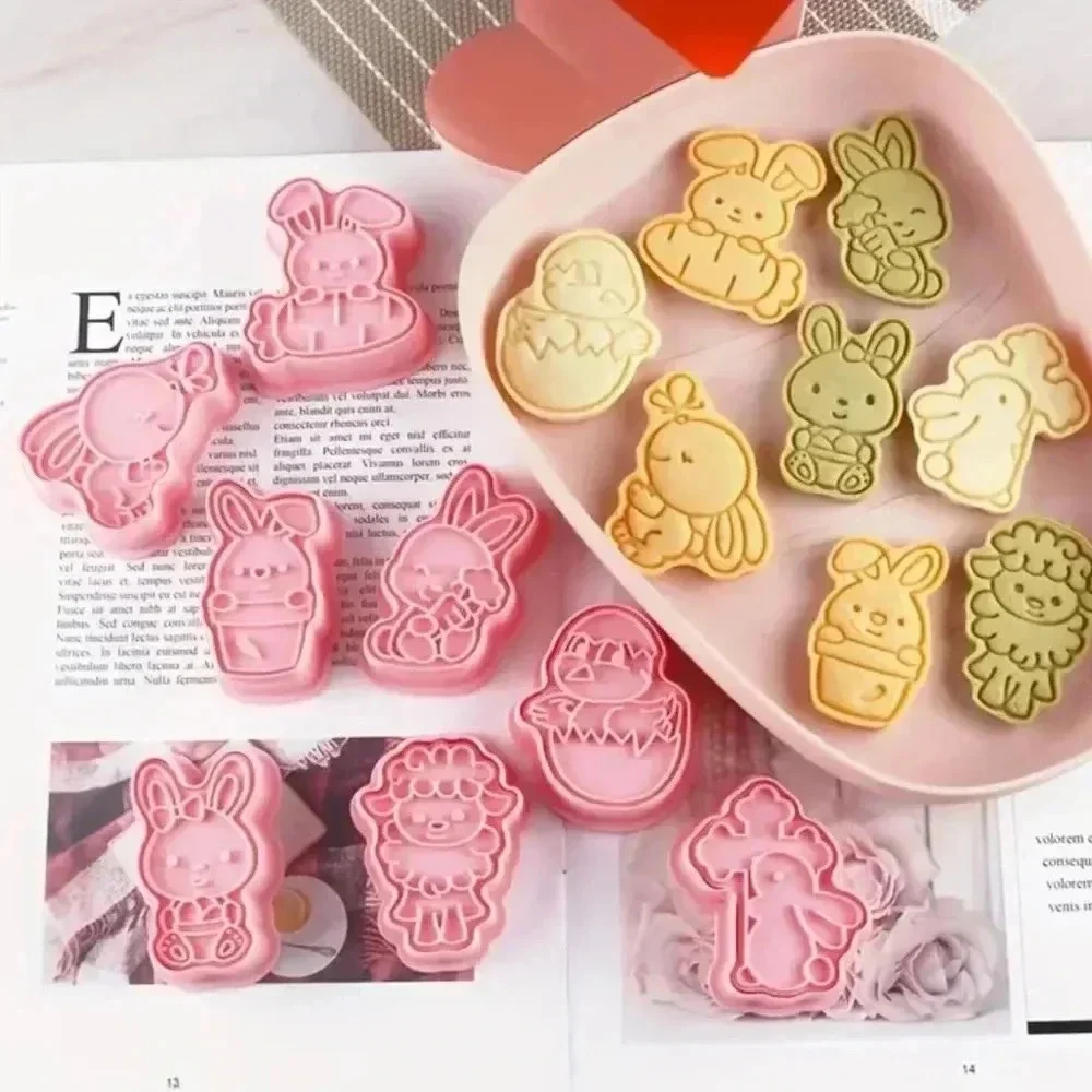Cookie cutters with stampers, Easter theme